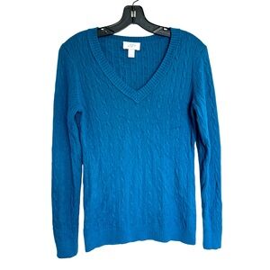 LOFT ANN TAYLOR Cable Knit V-Neck Sweater Top Women's Size M